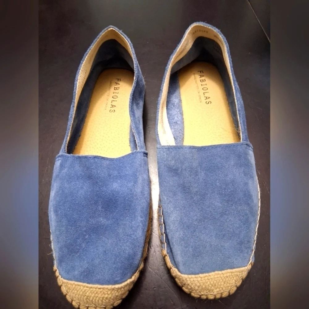 Fabíolas Blue Suede Espadrilles/Slip On's Size 7.5 (38)